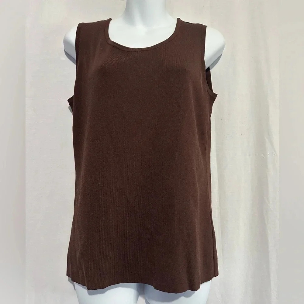 Women's Choices Ribbed Brown Camisole - Medium